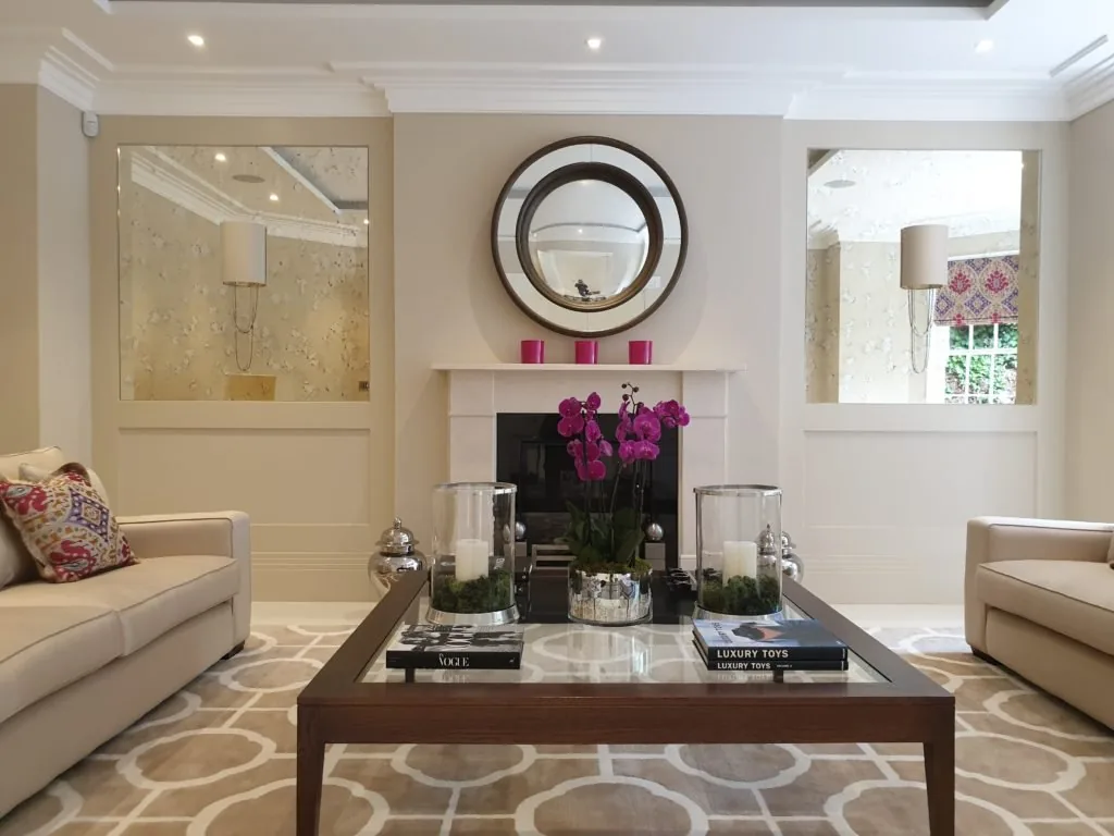 mirrors in sitting room