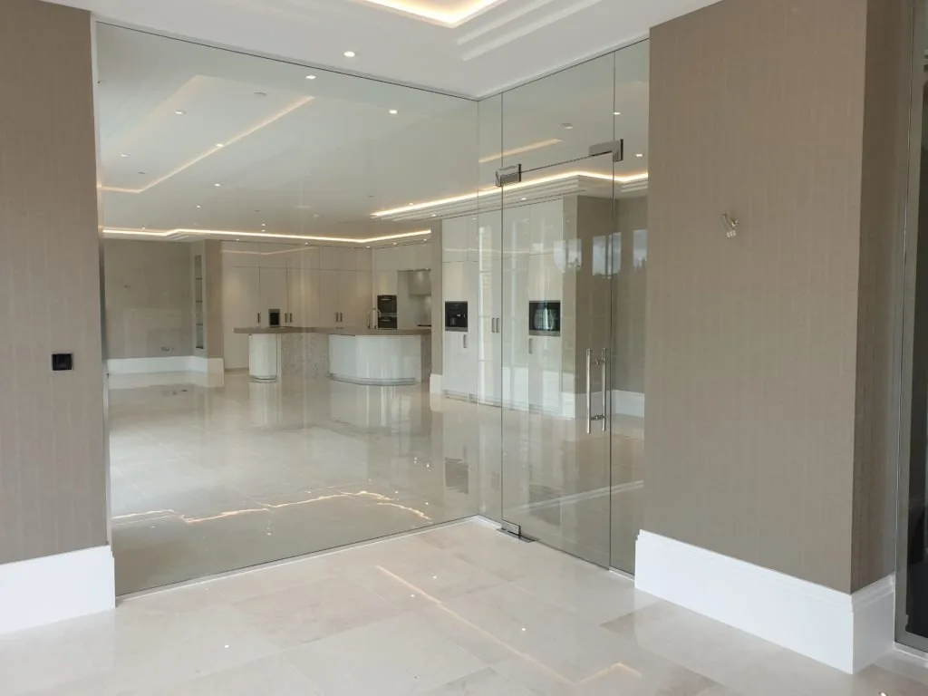 glass door in building