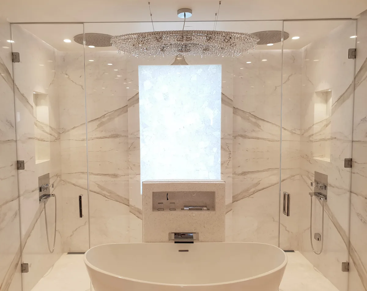 Bespoke frameless shower screen installed by Fast Glass — project 2